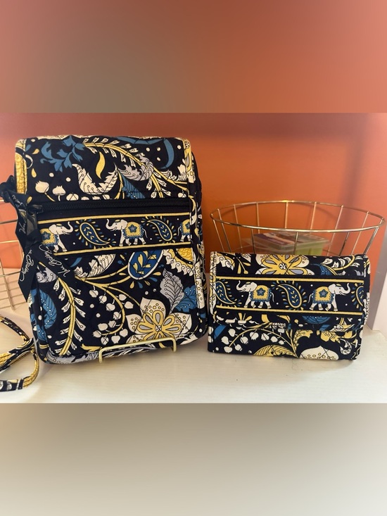 Vera Bradley Handbags - VERA BRADLEY Crossbody Bag and Wallet “Elle Blue” retired print(EUC)